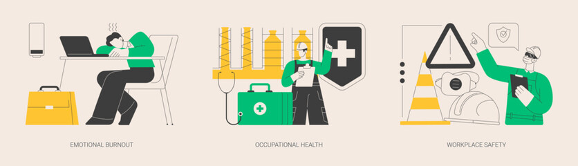 Employee health abstract concept vector illustrations.