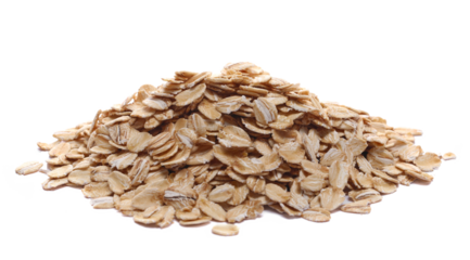 Oats, grain cereal for breakfast, isolated on white, side view 
