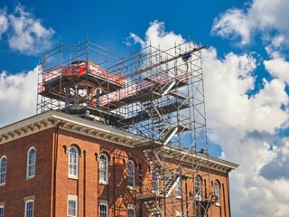 Restoration of the Copola or Belvedere on top of the Historical City Hall in Circleville Ohio 2023 - obrazy, fototapety, plakaty