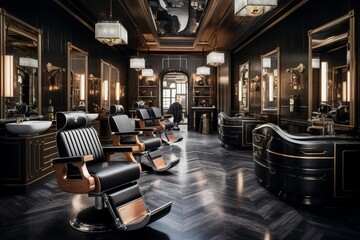 Setting up a classy hair salon for men Geneerative Ai
