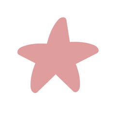 New Year's star, sea, coral, pink, bright, stylized, cartoon. New Year, Christmas, holiday, decoration.