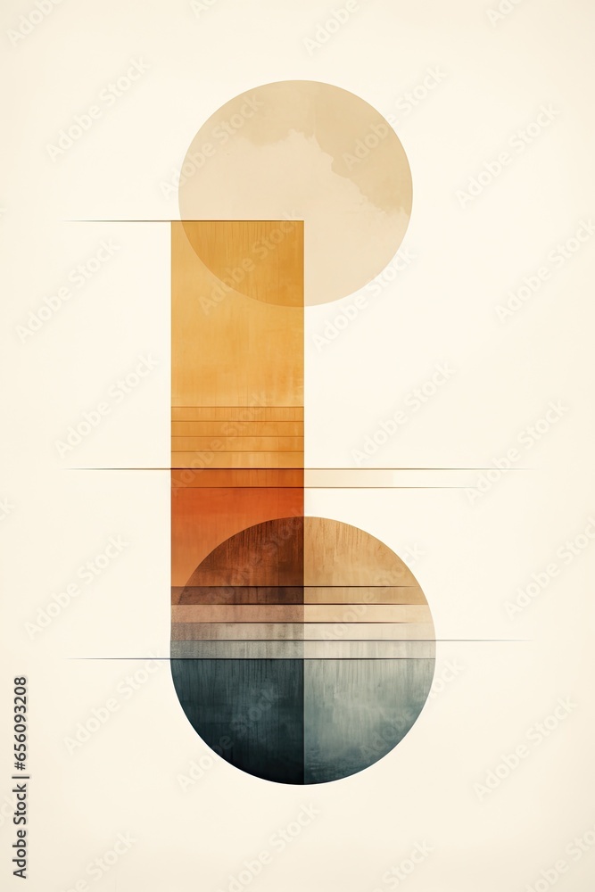 Poster modern geometric design with vibrant colors. creative abstraction and shapes for a bold, eye-catchin