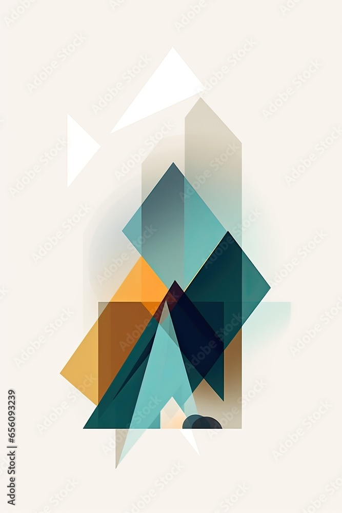 Poster modern geometric design with vibrant colors. creative abstraction and shapes for a bold, eye-catchin
