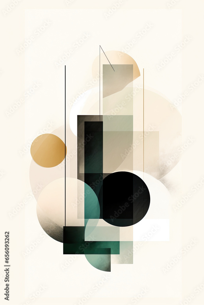 Poster modern geometric design with vibrant colors. creative abstraction and shapes for a bold, eye-catchin