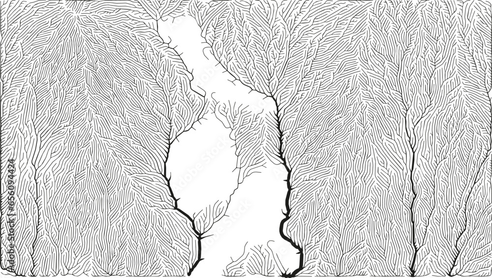 Poster growth pattern. generative branching structure. organic net of vessels texture.