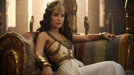 Portrait of the egyptian queen Cleopatra.generative ai
 - obrazy, fototapety, plakaty