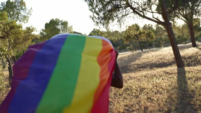 Young Man Running Waving LGBTQ Flag, Gender Equality_2.MOV