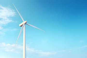A single wind turbine standing tall against the sky, sustainable energy. Wind turbine against sky