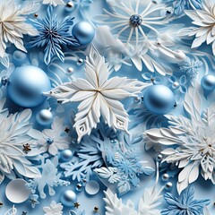 Christmas Decorations Abstract Seamless Seasonal Pattern.