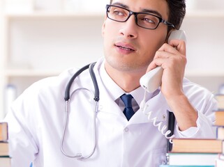 Medical student preparing for university exams
