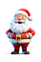 Obraz premium Happy Santa isolated on white background. Merry Christmas and Happy New Year