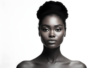 Elegante Afroamerikanische Schönheit vor neutralem Hintergrund