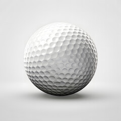 Close up of white golf ball isolated on a white background