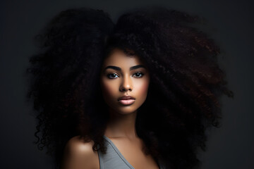 Elegante Afroamerikanische Schönheit vor neutralem Hintergrund