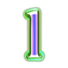 Blue symbol in a green frame with glow. letter l
