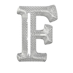 Symbol made of silver dollar 3d signs. letter f