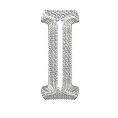 Symbol made of silver dollar 3d signs. letter i