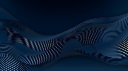 Blue abstract background with lines and waves. luxury business banner, Futuristic technology concept