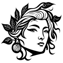 Elegant Face Line Art and Expressions