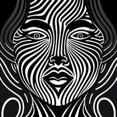 Elegant Face Line Art and Expressions