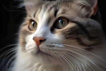 Close-up portrait of a ragdoll cat with blue eyes looking at the camera, animals concept, close up portrait, Adopt me concept - Powered by Adobe