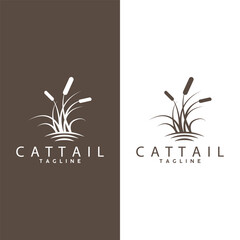 Cattail Logo Design Vector Simple Illustration Symbol Template