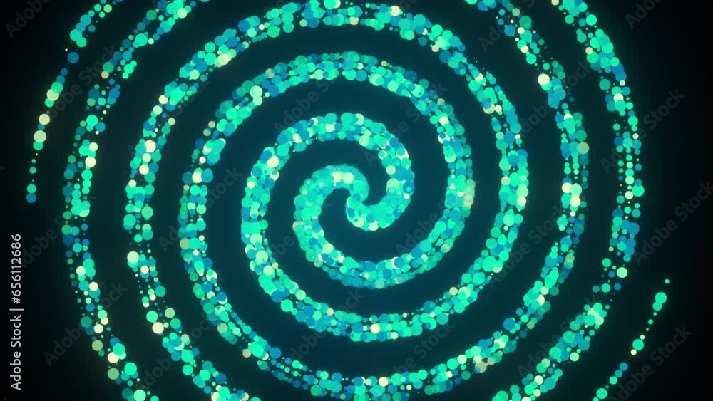 Poster abstract spiral particles. computer generated 3d render