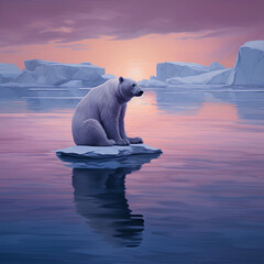 絶滅危惧種　ホッキョクグマ｜polar bear endangered species Generative AI