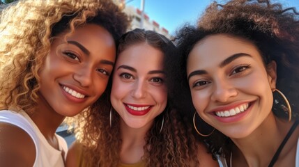 Fototapeta premium multicultural group of friends,people of various races and ethnicities,enjoying each other's company