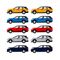 Car Element Vector Illustration Set . Vehicle Car Illustration . 