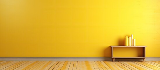 Yellow background for adding content to Studio room - obrazy, fototapety, plakaty