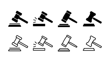 Fototapeta premium Gavel icon vector. judge gavel icon. auction hammer