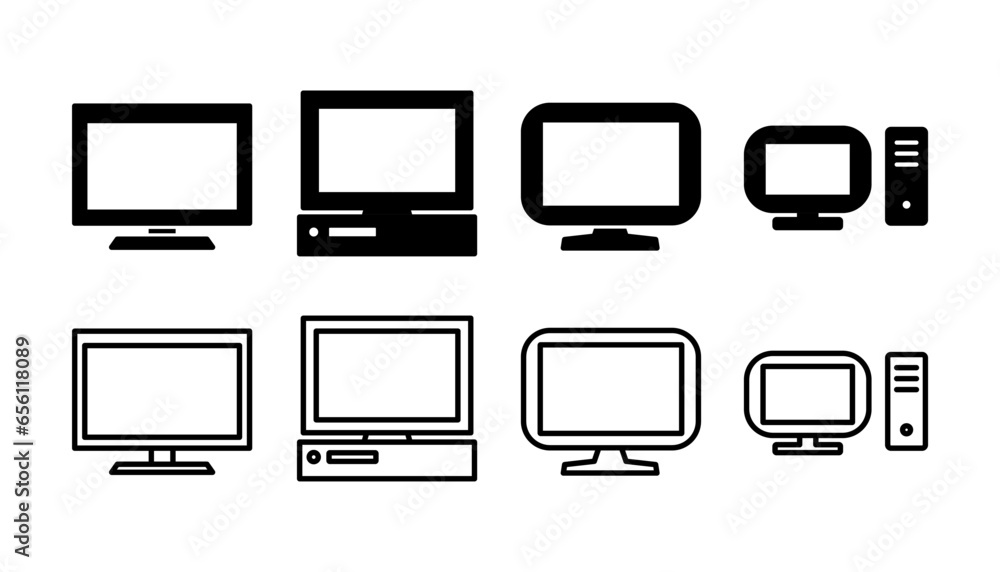 Poster computer icon vector. computer monitor icon.