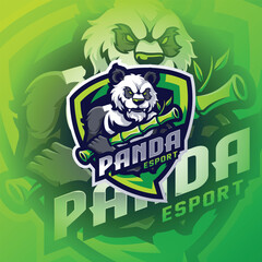 Panda Mascot Esport Logo Design Illustration For Gaming Club