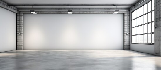 Spotlit grey floor in white and gray studio backdrop - obrazy, fototapety, plakaty
