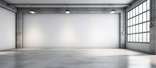 Gordijnen Spotlit grey floor in white and gray studio backdrop © 2rogan