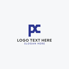 Fototapeta premium PC letter monogram vector logo and icon