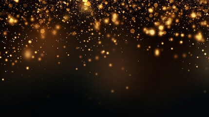 Christmas background of golden stars at night