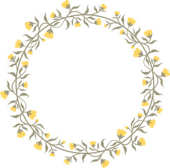Yellow Flower Wreath in Vector