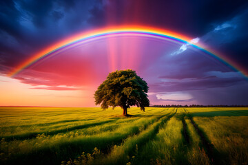 Traumhafte Regenbogenlandschaft
