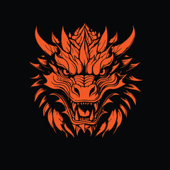 face  dragon mascot logo design vector