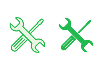 Repair tools icon set. tool icon vector. setting icon vector. Wrench and screwdriver. support, Service