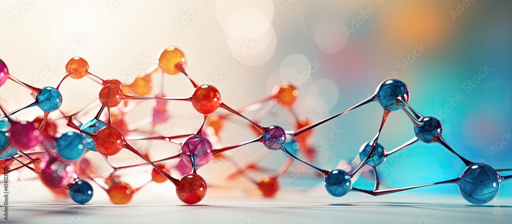 Poster dna structure model on a light background in science