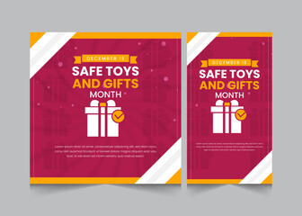 Safe toys and gifts month, december month kids occasional days, vector illustration eps 10