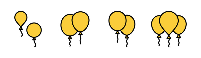 Balloon icon set for web and mobile app. Party balloon sign and symbol