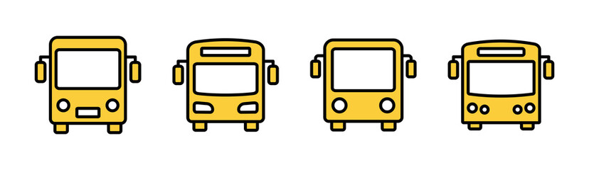 Bus icon set for web and mobile app. bus sign and symbol. transport symbol