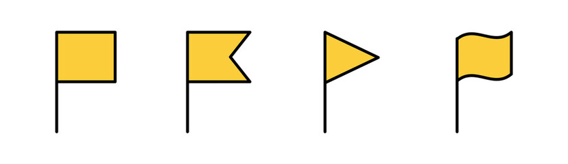 Flag icon set for web and mobile app. Gps location pin map. Location marker symbol.