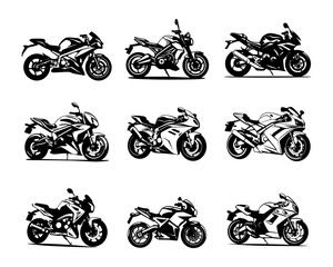 A set collection of sport bike vector illustrations