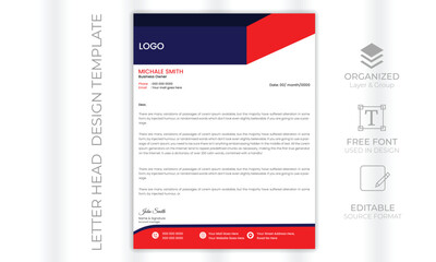 Minimalist concept business style letterhead template design. Professional & modern letterhead 