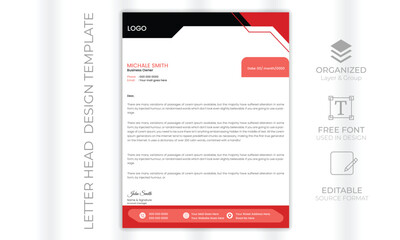 Minimalist concept business style letterhead template design. Professional & modern letterhead 